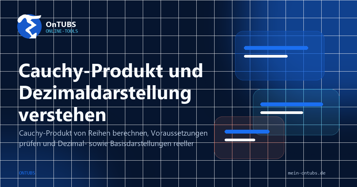 Titelbild: Cauchy-Produkt, Dezimaldarstellung und abzählbare Mengen.
