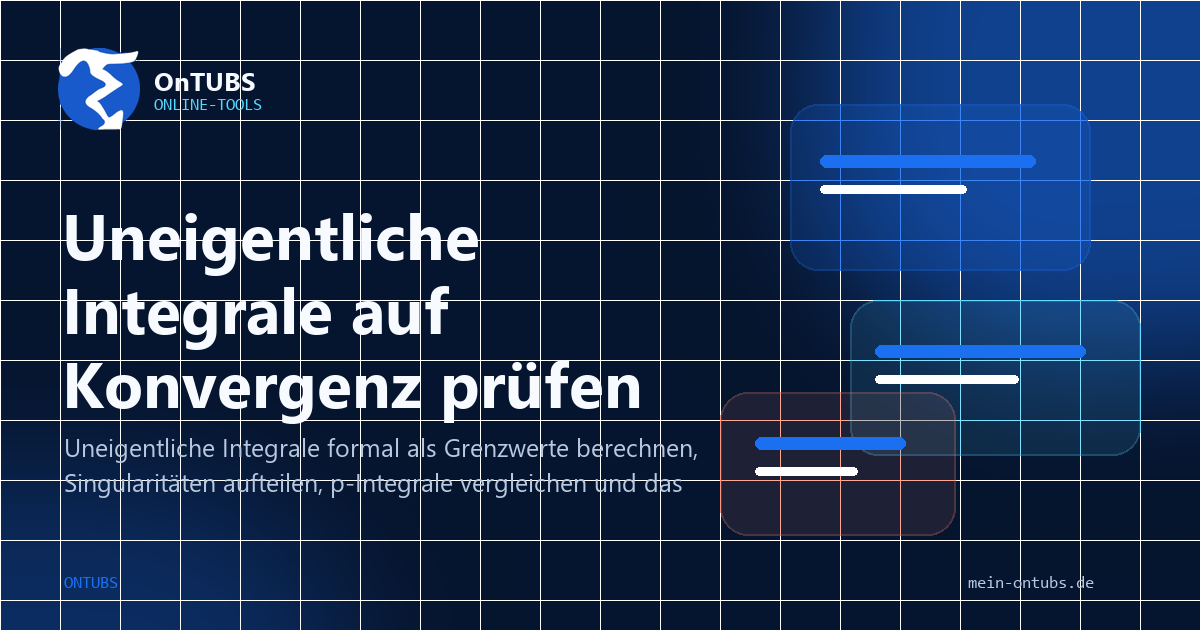 Titelbild: Uneigentliche Integrale und Integralkriterium.