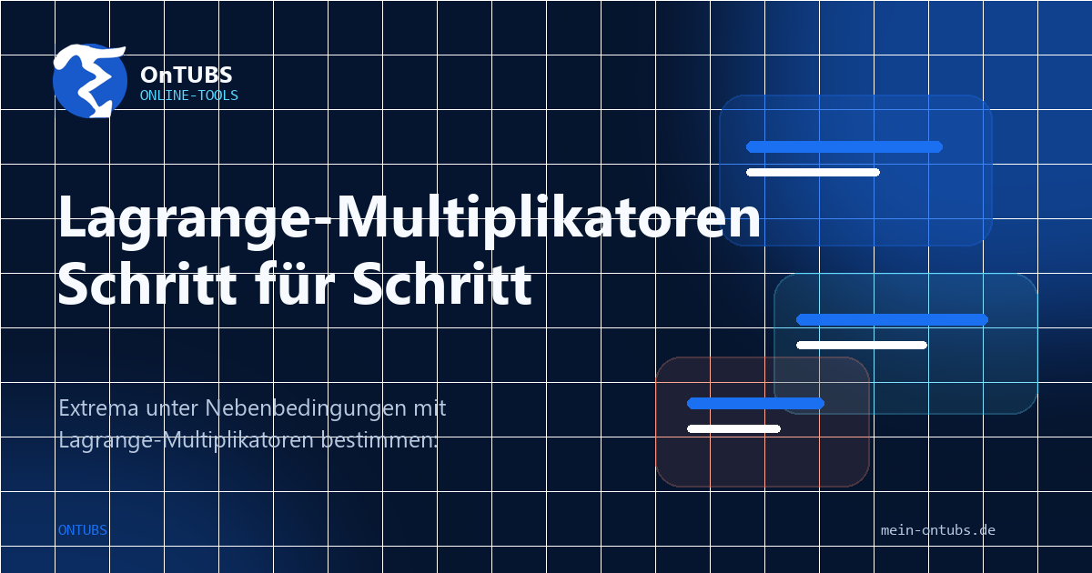 Titelbild: Lagrange-Multiplikatoren bei Nebenbedingungen.