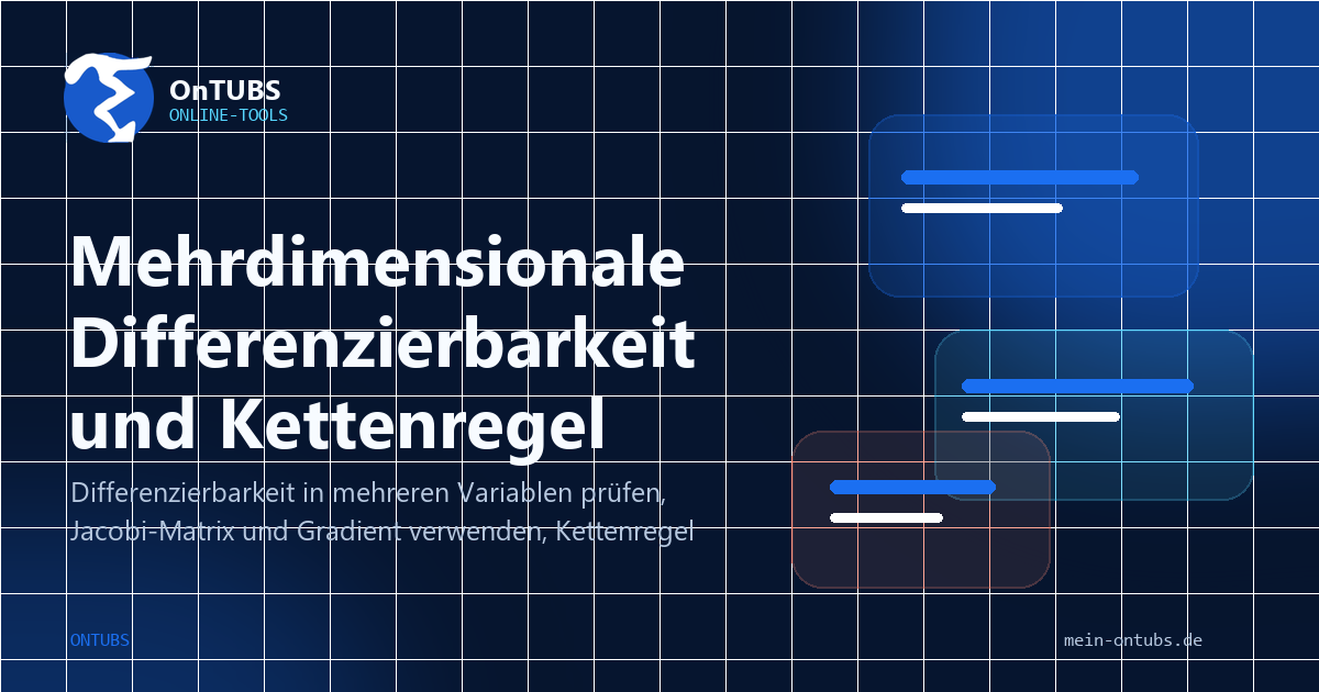 Titelbild: Mehrdimensionale Differenzierbarkeit, Kettenregel und Taylorformel.