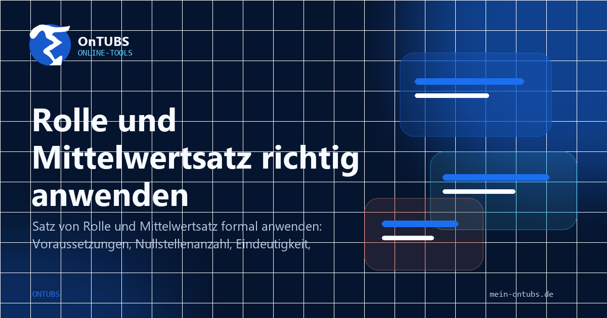 Titelbild: Satz von Rolle und Mittelwertsatz in Beweisen einsetzen.