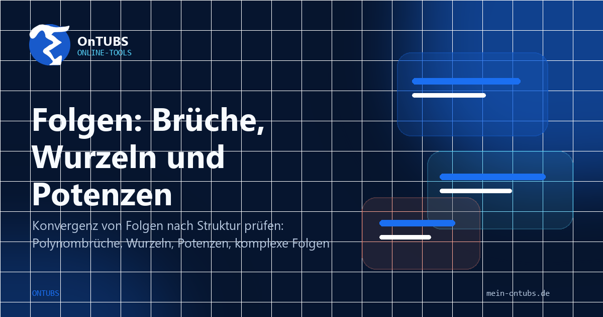 Titelbild: Folgen untersuchen: Brüche, Wurzeln, Potenzen und Oszillation.