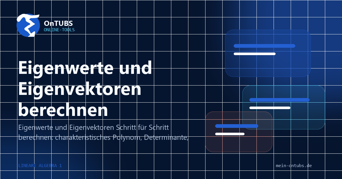 Titelbild: Eigenwerte und Eigenvektoren berechnen.